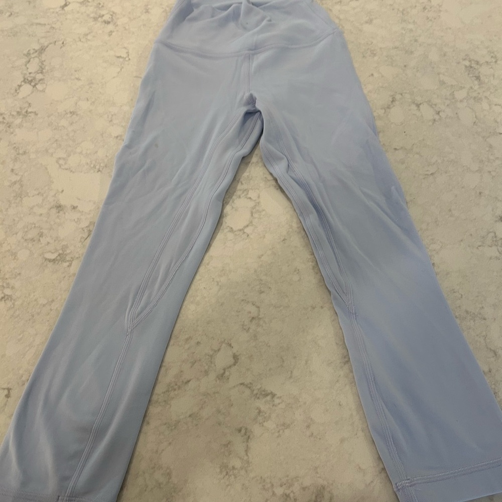 Lululemon light periwinkle blue leggings - 21 inch inseam cropped